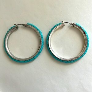 Lucky Brand Turquoise Hoop Earrings